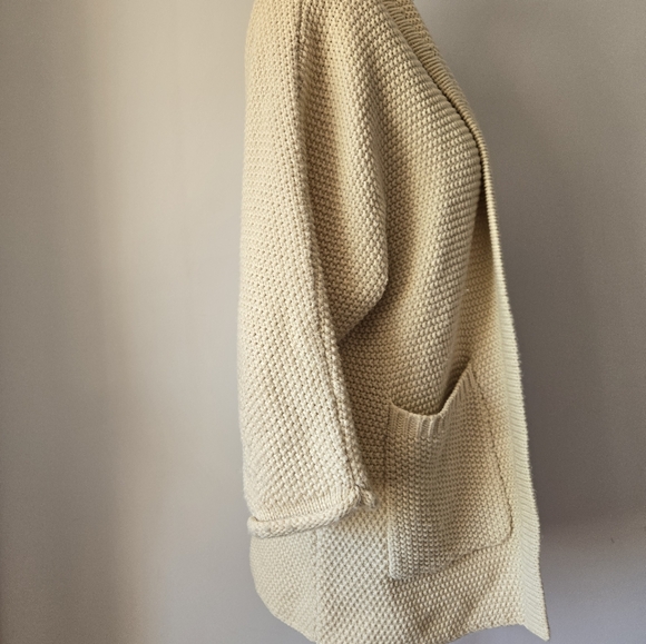 JILLIAN HARRIS × THE SKINNY Boyfriend Cotton Knit Open Front Cardigan. O/S - Picture 7 of 13